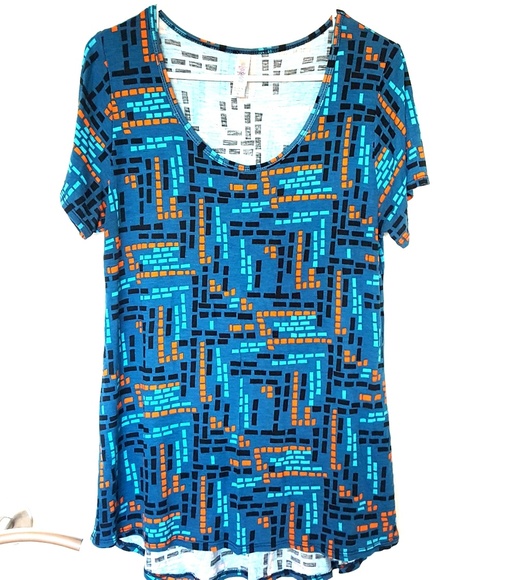 LuLaRoe Tops - LulaRoe Blue/Orange Classic T-shirt